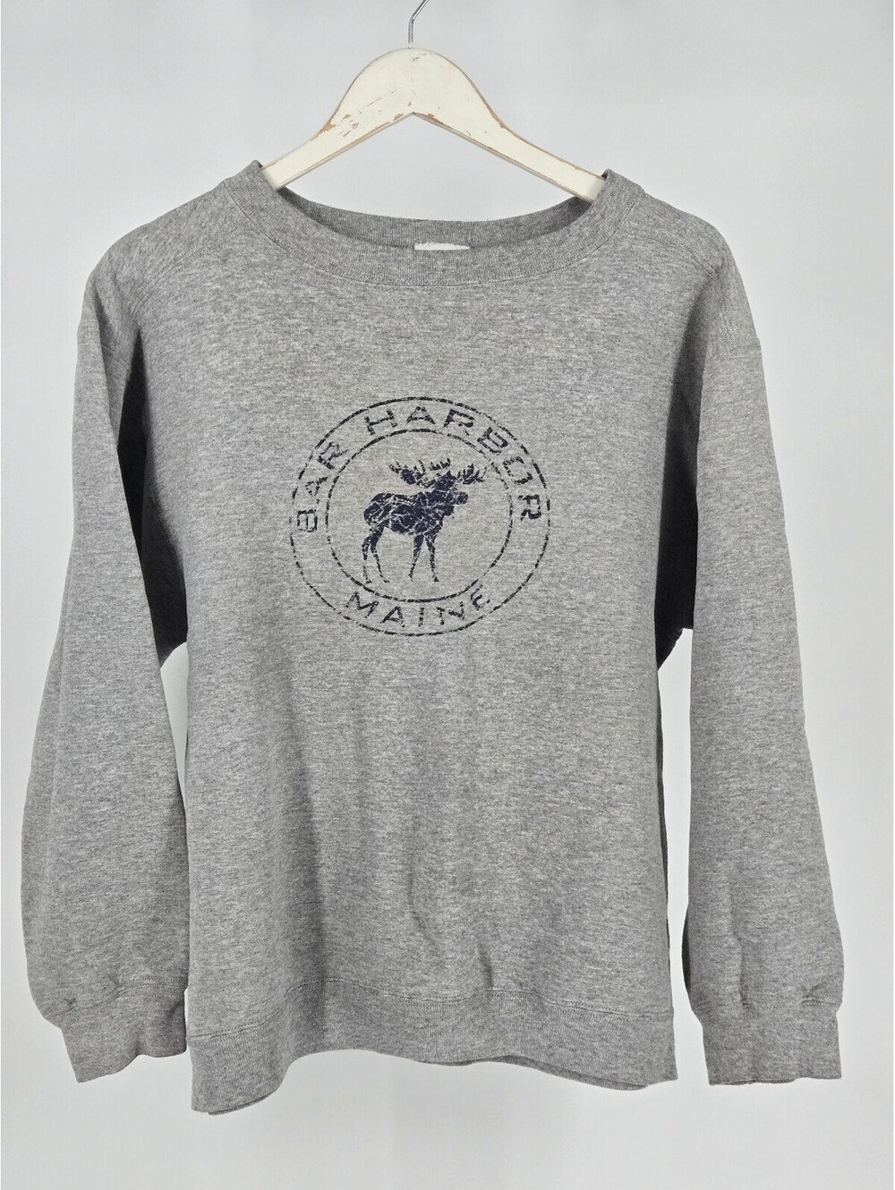 Vintage Gray Bar Harbor Maine Coastal Sweatshirt Athletic Normcore coastal